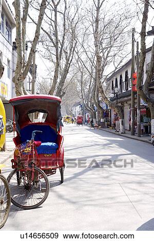 Stock Photo - China, Jiangsu Province, Suzhou, street scene. Fotosearch