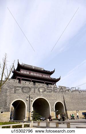 China, Suzhou, Ancient City Gate View Large Photo Image Stock Photograph - China, Suzhou, Ancient City Gate. Fotosearch