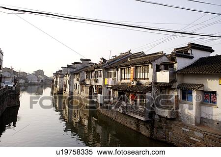 China, Suzhou, houses along the canal View Large Photo Image Stock Photography - China, Suzhou, houses along the canal. Fotosearch