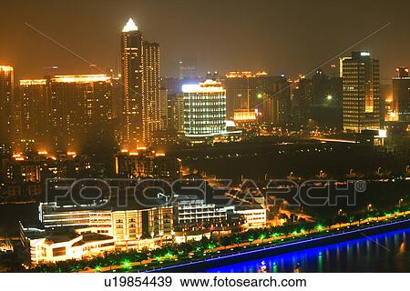 China, Guangdong, Guangzhou, night view View Large Photo Image Stock Photo - China, Guangdong, Guangzhou, night view. Fotosearch