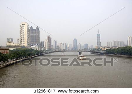 China, Guangdong, Guangzhou, Pearl river View Large Photo Image Stock Photo - China, Guangdong, Guangzhou, Pearl river. Fotosearch
