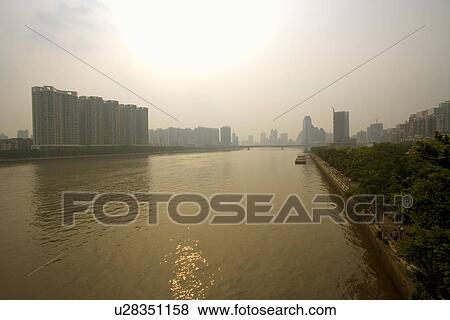 China, Guangdong, Guangzhou, Pearl river View Large Photo Image Stock Photo - China, Guangdong, Guangzhou, Pearl river. Fotosearch