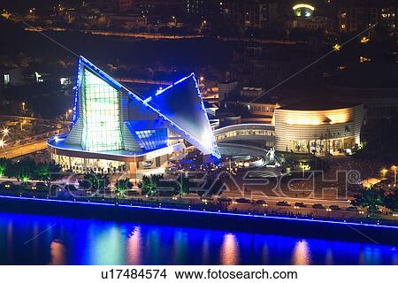 China, Guangdong, Guangzhou, Xinghai Concert Hall at night View Large Photo Image Picture - China, Guangdong, Guangzhou, Xinghai Concert Hall at night. Fotosearch