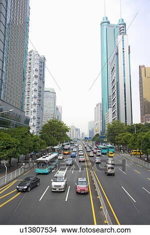 People's Republic of China, Guangdong, Shenzhen, thoroughfare View Large Photo Image Picture - People's Republic of China, Guangdong, Shenzhen, thoroughfare. Fotosearch