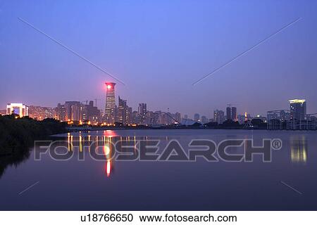 Stock Image - People's Republic of China, Guangdong, Shenzhen, Overseas Chinese Town. Fotosearch