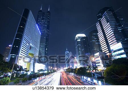 Stock Photo - People's Republic of China, Guangdong, Shenzhen, thoroughfare. Fotosearch
