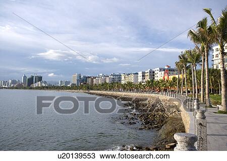 Asia, China, Hainan Island, Sanya Bay View Large Photo Image Stock Image - Asia, China, Hainan Island, Sanya Bay. Fotosearch