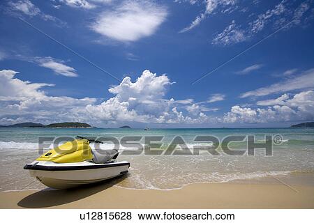 Stock Photo - Asia, China, Hainan Island, Yalong Bay, Yacht. Fotosearch