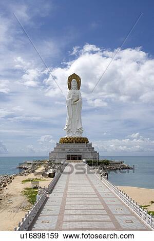 Stock Photo - Sanya, Hainan, People's Republic of China. Nanhai Goddess Of Mercy. Fotosearch