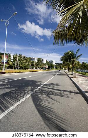Picture - Street view, Sanya, Hainan Island, China. Fotosearch