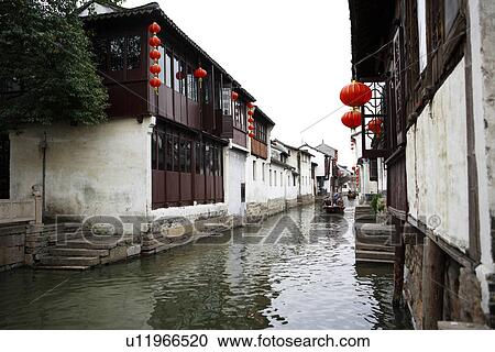 Asia, China, Jiangsu Province, Zhouzhuang Town, Water town View Large Photo Image Stock Image - Asia, China, Jiangsu Province, Zhouzhuang Town, Water town. Fotosearch