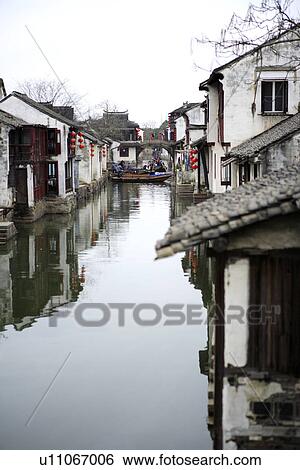 Asia, China, Jiangsu Province, Zhouzhuang Town, Water town View Large Photo Image Stock Photograph - Asia, China, Jiangsu Province, Zhouzhuang Town, Water town. Fotosearch