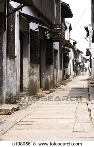 Asia, China, Jiangsu Province, Tongli Town, Alley View Large Photo Image Stock Photo - Asia, China, Jiangsu Province, Tongli Town, Alley. Fotosearch