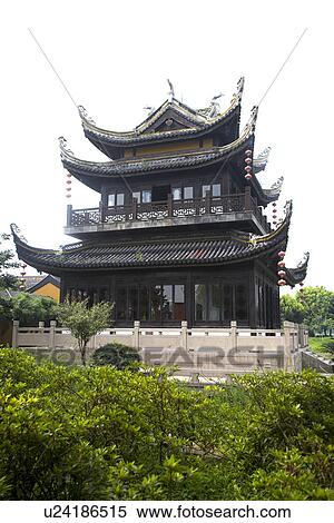Stock Photography - Asia, China, Jiangsu Province, Tongli Town, Pavilion. Fotosearch