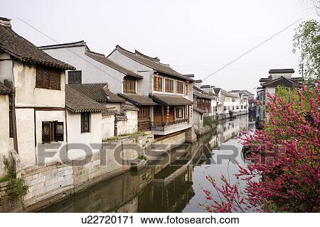 Stock Image - China, Zhejiang Province, Xitang Ancient Scenic Town. Fotosearch