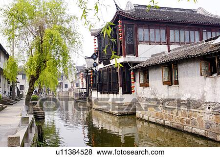 China, Zhejiang Province, Xitang Ancient Scenic Town View Large Photo Image Stock Photo - China, Zhejiang Province, Xitang Ancient Scenic Town. Fotosearch