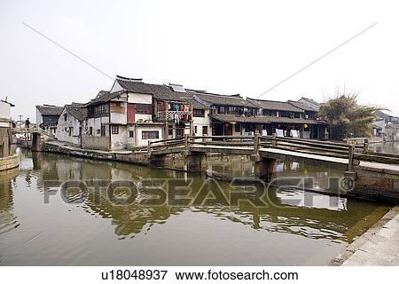 China, Zhejiang Province, Xitang Ancient Scenic Town View Large Photo Image Stock Photo - China, Zhejiang Province, Xitang Ancient Scenic Town. Fotosearch
