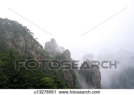 Stock Image - China, Anhui, Mt. Huangshan, North Sea Scenic Area. Fotosearch
