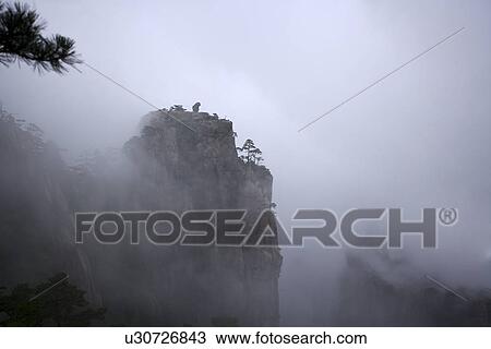 China, Anhui, Mt. Huangshan, The Monkey Gazing At The Sea View Large Photo Image Stock Image - China, Anhui, Mt. Huangshan, The Monkey Gazing At The Sea. Fotosearch