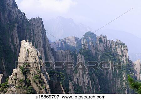 Stock Photo - China, Anhui, Mt. Huangshan, West Sea Scenic Area. Fotosearch