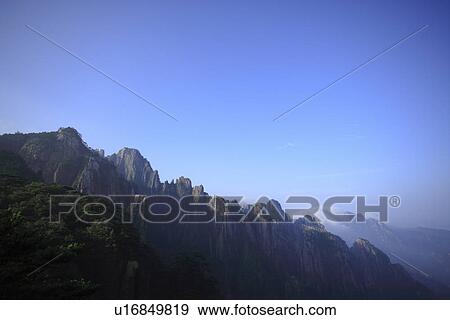 China, Anhui, Mt. Huangshan, West Sea Peaks View Large Photo Image Stock Photo - China, Anhui, Mt. Huangshan, West Sea Peaks. Fotosearch