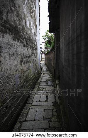 Picture - Alley, Cheng Kan Village, Anhui Province, China, Asia. Fotosearch