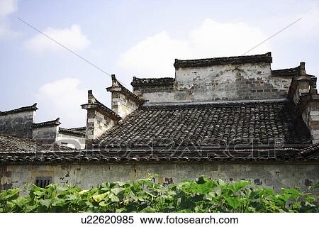 Stock Photography - Ancient residential house, Xidi Village, Anhui Province, China, Asia. Fotosearch