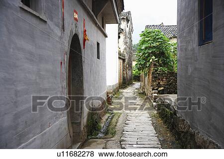 Cheng Kan Village, Anhui Province, China, Asia View Large Photo Image Stock Photo - Cheng Kan Village, Anhui Province, China, Asia. Fotosearch
