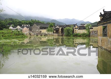 Stock Photo - Cheng Kan Village, Anhui Province, China, Asia. Fotosearch