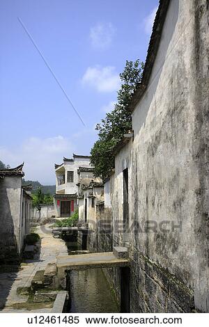 China, Anhui Province, Xidi Village, alley View Large Photo Image Stock Photography - China, Anhui Province, Xidi Village, alley. Fotosearch