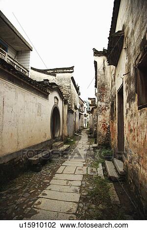 Street in Chinese Village View Large Photo Image Stock Image - Street in Chinese Village. Fotosearch