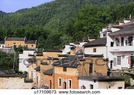 China, Anhui, Mount Huangshan area, bamboo forest and houses View Large Photo Image Stock Image - China, Anhui, Mount Huangshan area, bamboo forest and houses. Fotosearch