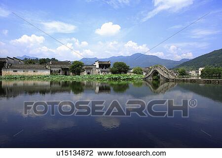 Hongcun village, UNESCO World Heritage Site, Anhui Province, China, Asia View Large Photo Image Stock Image - Hongcun village, UNESCO World Heritage Site, Anhui Province, China, Asia. Fotosearch