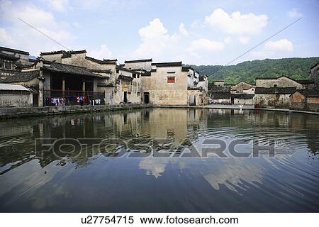 South lake, Hongcun village, Anhui Province, China, Asia View Large Photo Image Stock Photography - South lake, Hongcun village, Anhui Province, China, Asia. Fotosearch