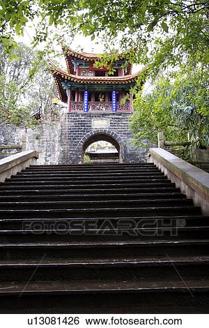Stock Photograph - China, Yunnan Province, Kunming, Kuixing Pavilion. Fotosearch