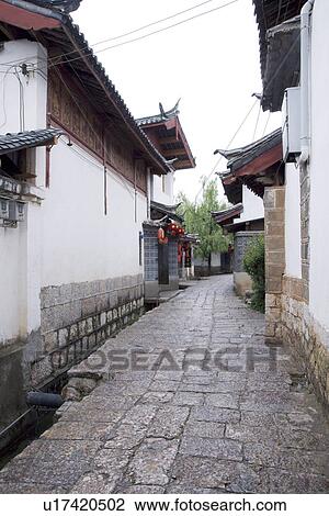 China, Yunnan Province, Lijiang, Ancient Scenic Town, Old alley View Large Photo Image Stock Image - China, Yunnan Province, Lijiang, Ancient Scenic Town, Old alley. Fotosearch