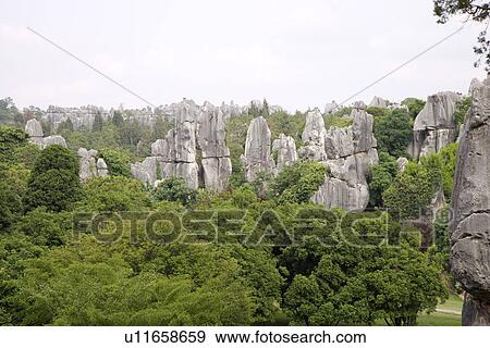 Stock Photo - Shilin Stone Forest near Kunming, China. Fotosearch