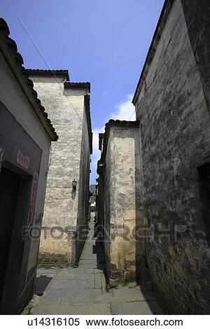 Alley, Xidi Village, Anhui Province, China, Asia View Large Photo Image Stock Photography - Alley, Xidi Village, Anhui Province, China, Asia. Fotosearch