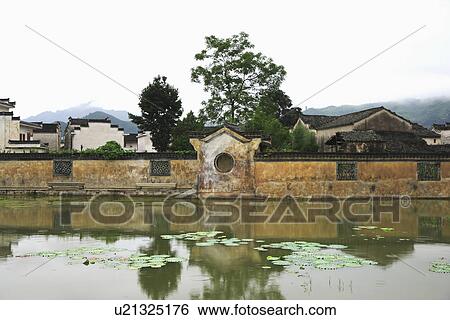 Cheng Kan Village, Anhui Province, China, Asia View Large Photo Image Stock Photograph - Cheng Kan Village, Anhui Province, China, Asia. Fotosearch