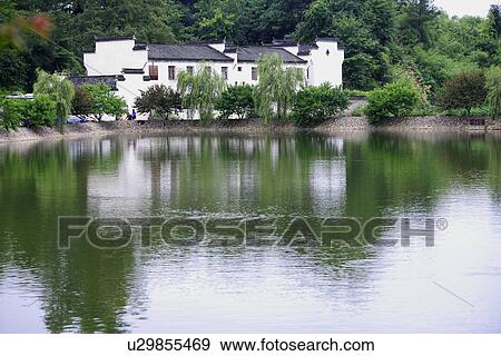 China, Anhui, Qiankou Village View Large Photo Image Stock Photo - China, Anhui, Qiankou Village. Fotosearch