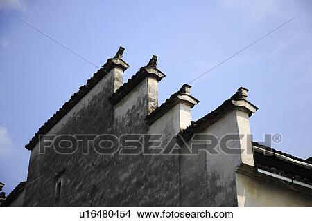 Eaves, Ancient residential house, Xidi Village, Anhui Province, China, Asia View Large Photo Image Picture - Eaves, Ancient residential house, Xidi Village, Anhui Province, China, Asia. Fotosearch