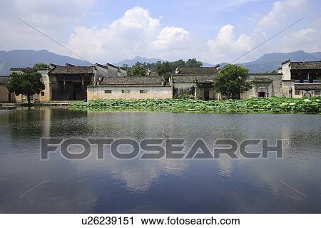 Hongcun village, Anhui Province, China, Asia View Large Photo Image Stock Image - Hongcun village, Anhui Province, China, Asia. Fotosearch