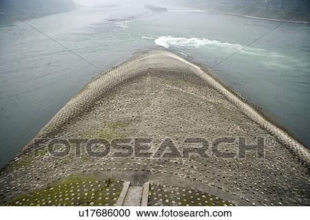 Stock Image - China, Sichuan, Dujiang Dam, Fish Mouth. Fotosearch
