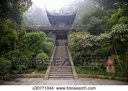 China, Sichuan, Dujiang Dam, Shidian, temple View Large Photo Image Picture - China, Sichuan, Dujiang Dam, Shidian, temple. Fotosearch