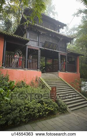 Stock Image - China, Sichuan, Dujiang Dam, Mawangdian, temple. Fotosearch