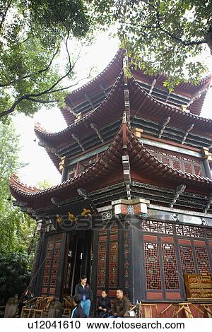 China, Sichuan, Wenshu Monastery, Liuye Pavilion View Large Photo Image Stock Image - China, Sichuan, Wenshu Monastery, Liuye Pavilion. Fotosearch
