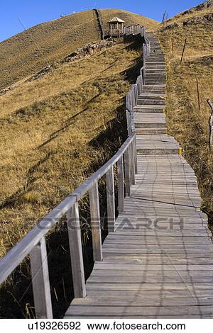 China, Sichuan, First Bay Of The Winding Yellow River, Footpath View Large Photo Image Stock Image - China, Sichuan, First Bay Of The Winding Yellow River, Footpath. Fotosearch