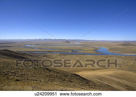 Stock Image - China, Sichuan, The Crescent Moon Scenic Spot. Fotosearch
