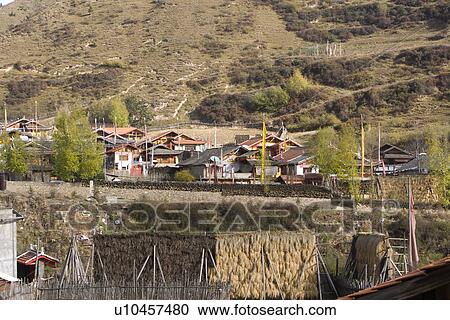 Stock Image - China, Sichuan Province, Chuanzhusi Town. Fotosearch