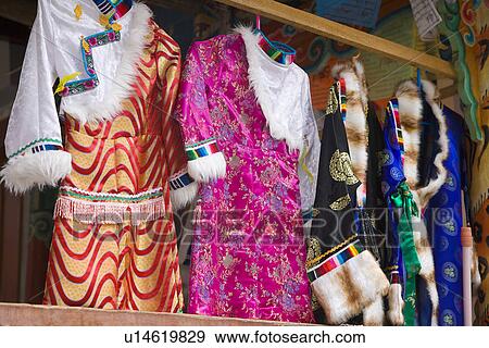 China, Sichuan Province, Jiuzhaigou, Tibetan and Qiang Traditional Clothing, Nobody, View Large Photo Image Stock Photo - China, Sichuan Province, Jiuzhaigou, Tibetan and Qiang Traditional Clothing, Nobody,. Fotosearch